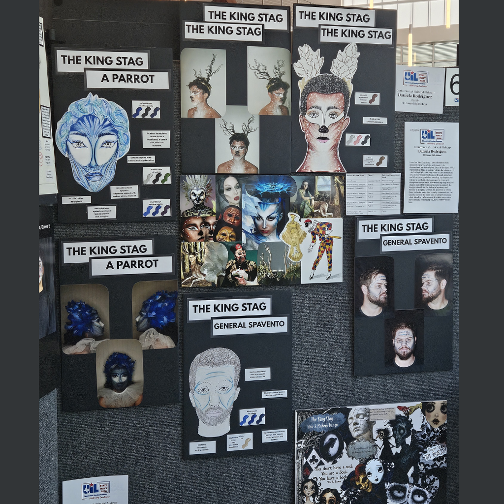 rodriguez's display panel of her project of theatrical design 