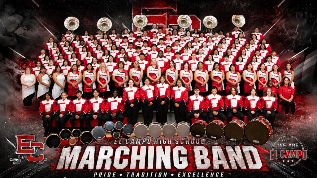 the entire high school band in uniform