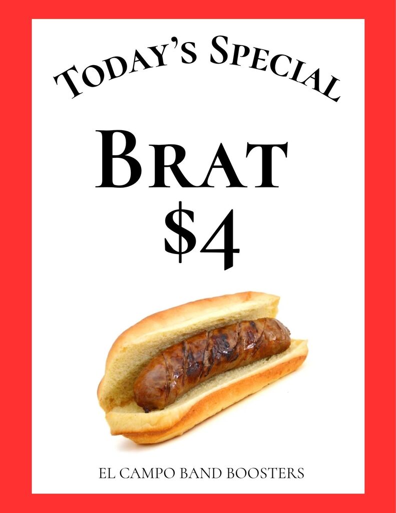 today's special is brat on a bun for $4