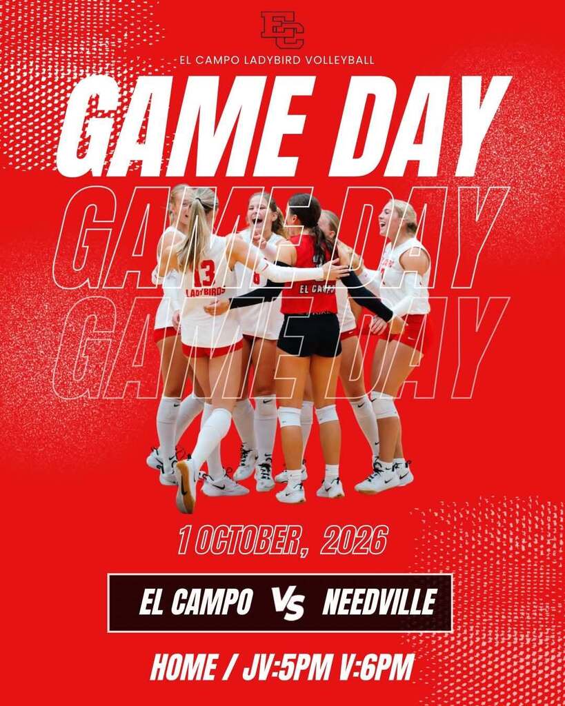 ladybird volleyball game at home vs needville on october 1, 2026 5 & 6pm