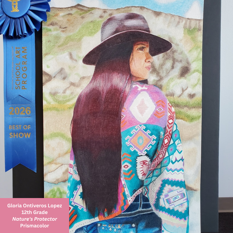 gloria's art work of woman looking over her shoulder