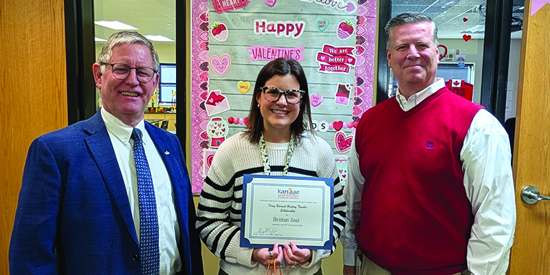 Garry Sigle, Birttan Jost, and EMS Principal Tom Simmons