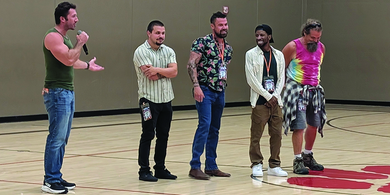 cast members of Survivor visit EMS