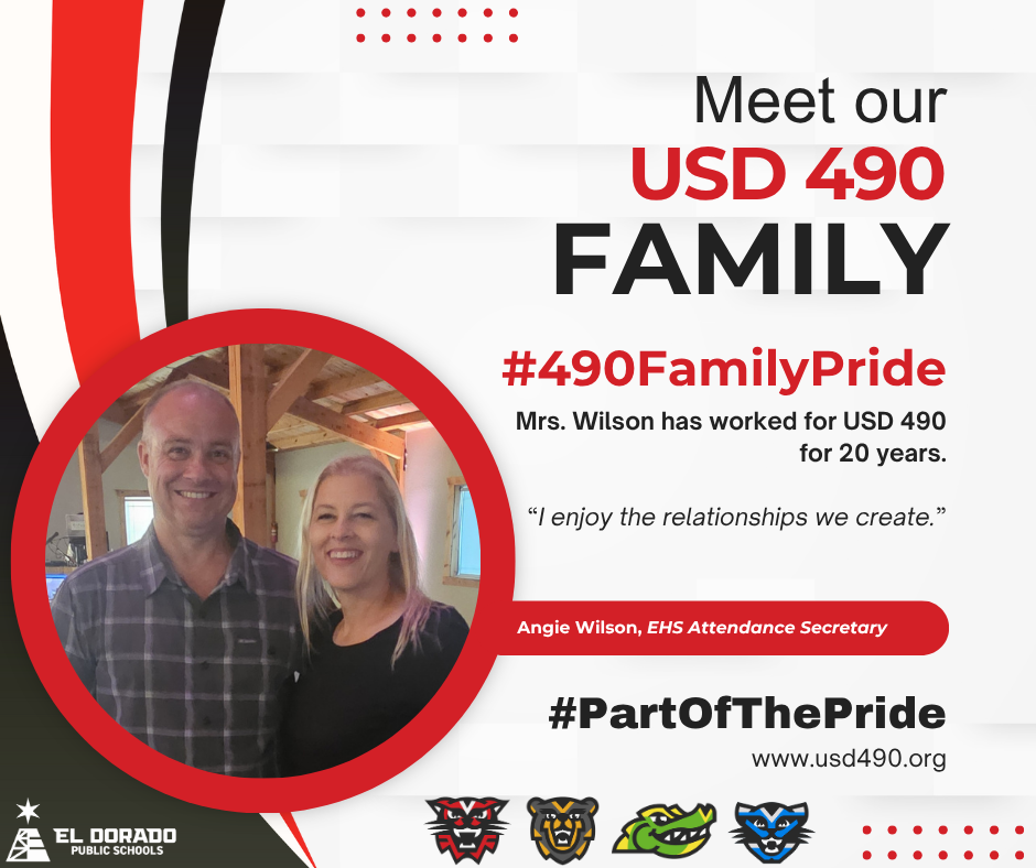 Meet our USD 490 Family member Angie Wilson, EHS Attendance Secretary