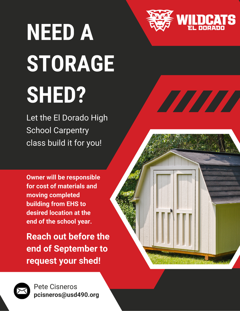 EHS carpentry class needs a shed sponsor