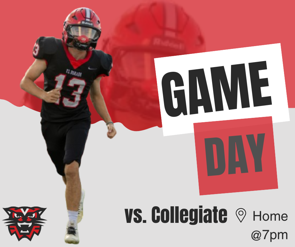 Football game day graphic for El Dorado vs. Collegiate