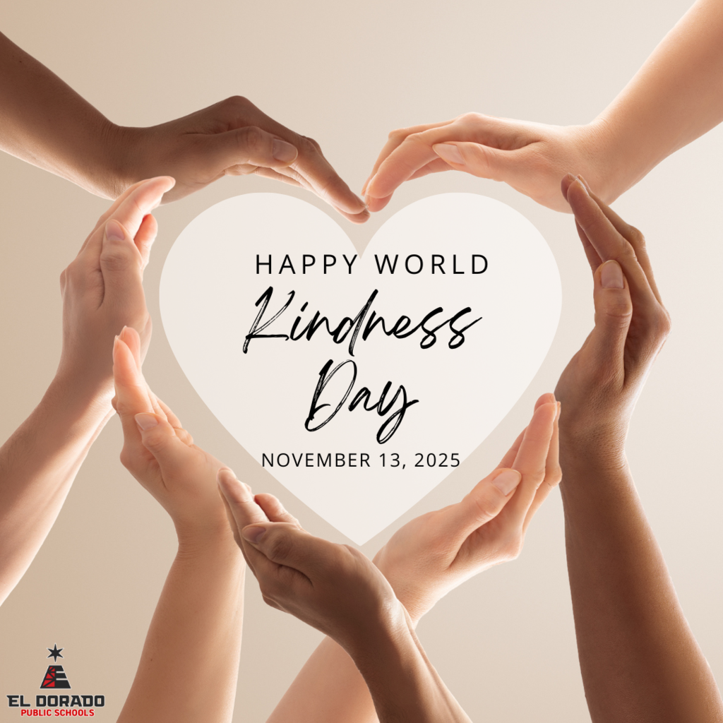 Happy World Kindness Day November 13, 2025 with hands forming a heart aroudn the words