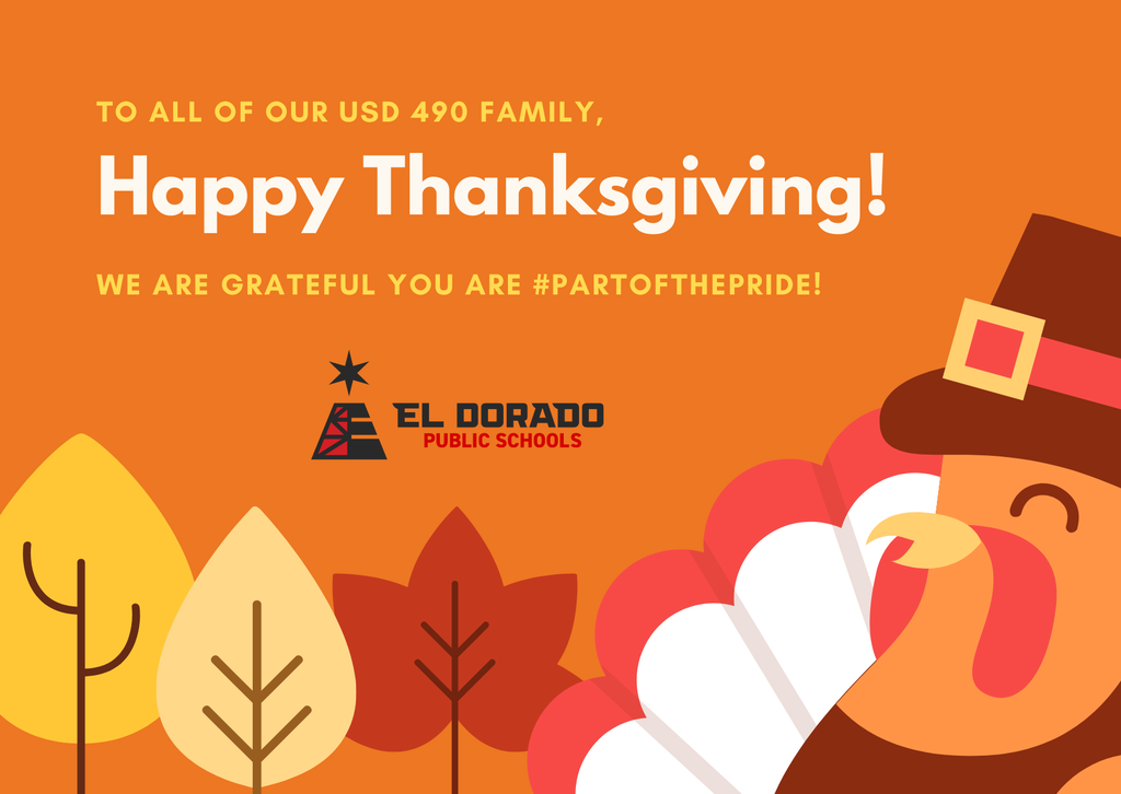 Happy Thanksgiving graphic with leaves and a turkey