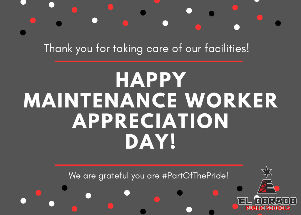 Happy Maintenance Worker Appreciation Day! Thank you for taking care of our facilities! We are grateful you are #PartOfThePride!