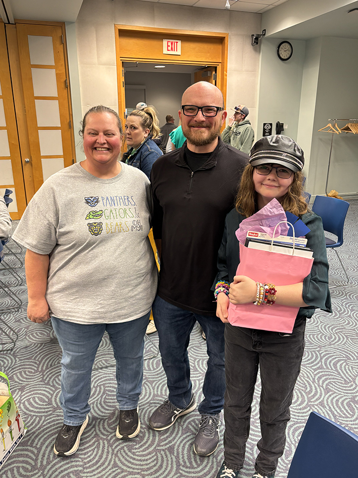 Art Aide Mandy Wear, Art Teacher Ira Bane and Katharine