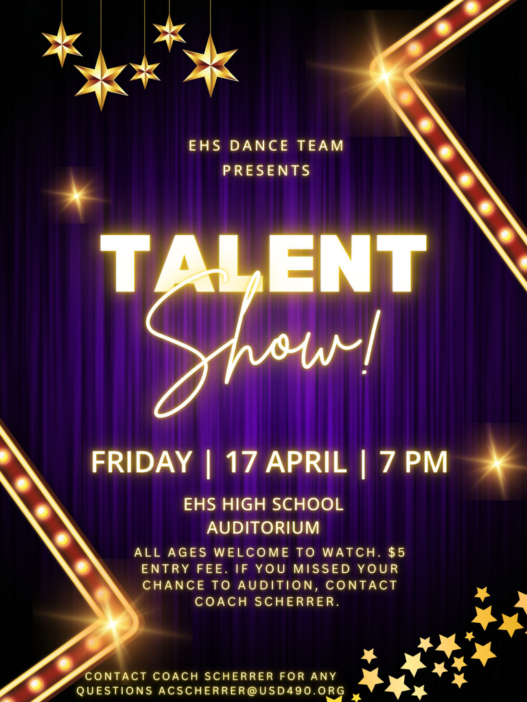 EHS Dance Team presents a Talent Show on Apr. 17, 2026, at 5:30 p.m. in the EHS Auditorium
