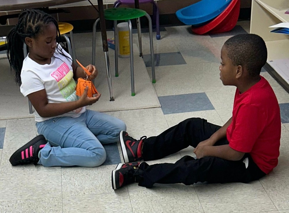 students working on fact fluency cards