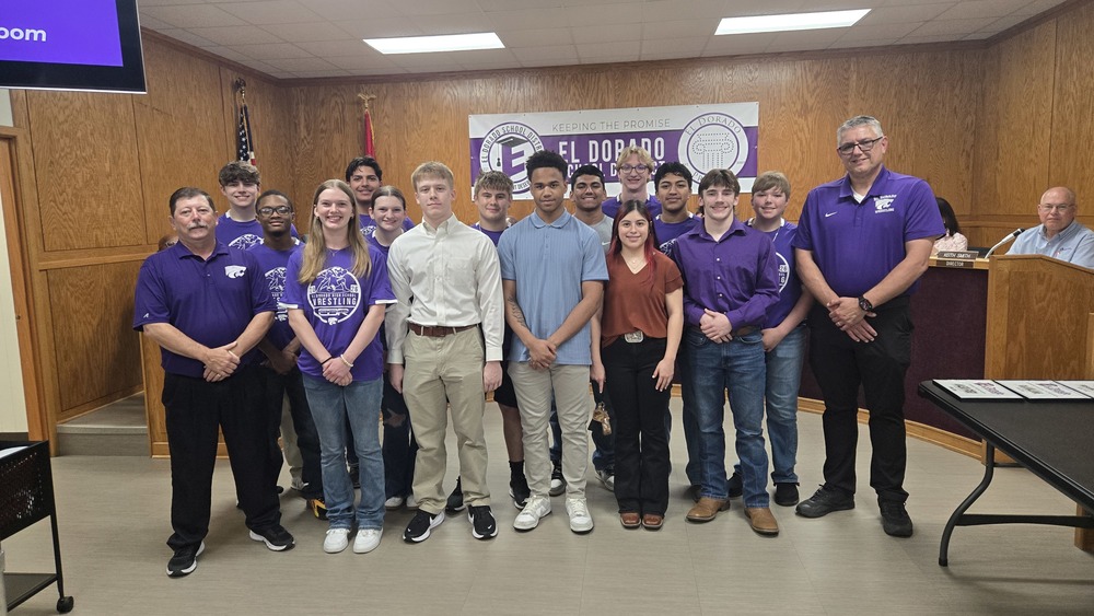 Wildcat Wrestling recognized at april board meeting for State Achievements 