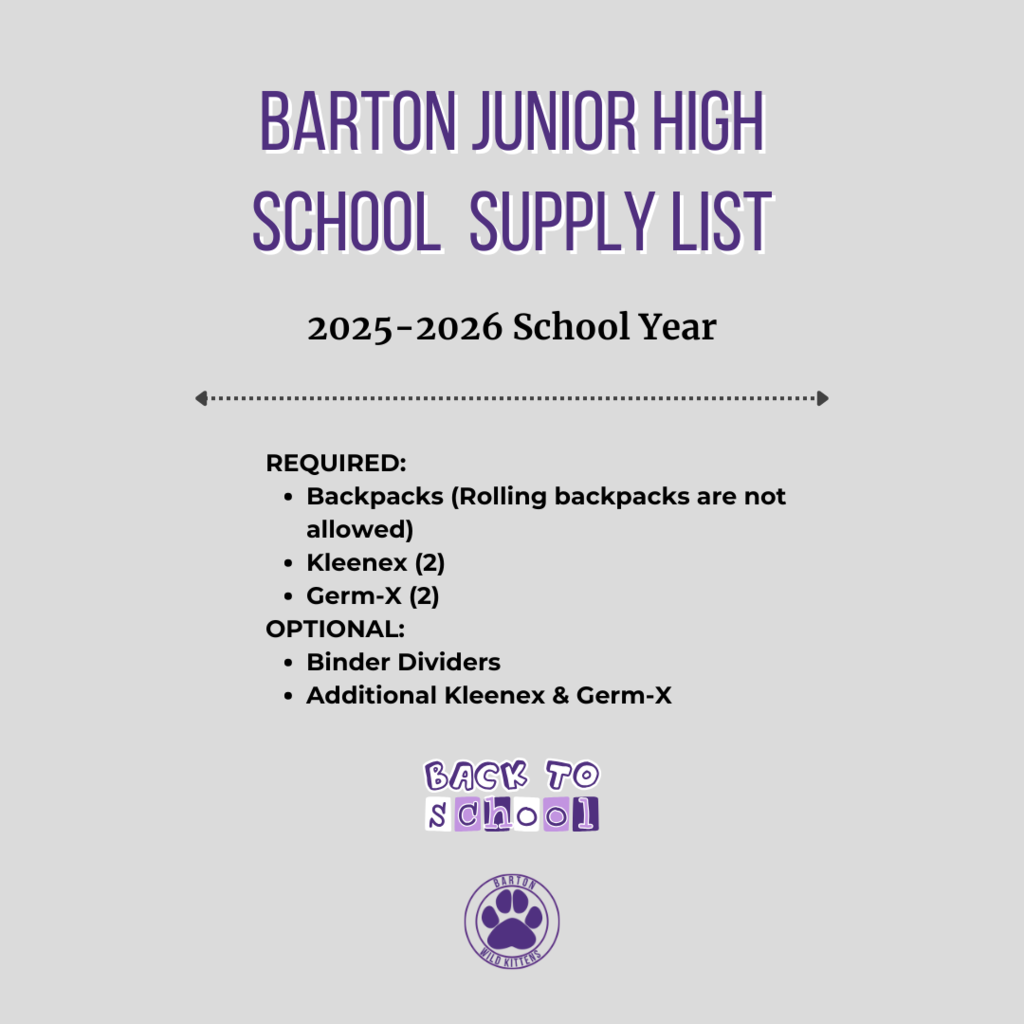 BJH school supply list