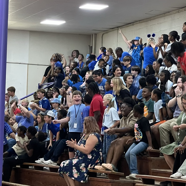 cheering students