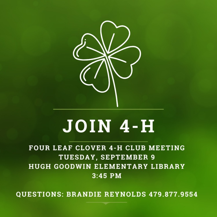 join 4-H Meeting today September 9th