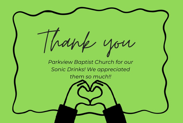 thank you Parkview Baptist