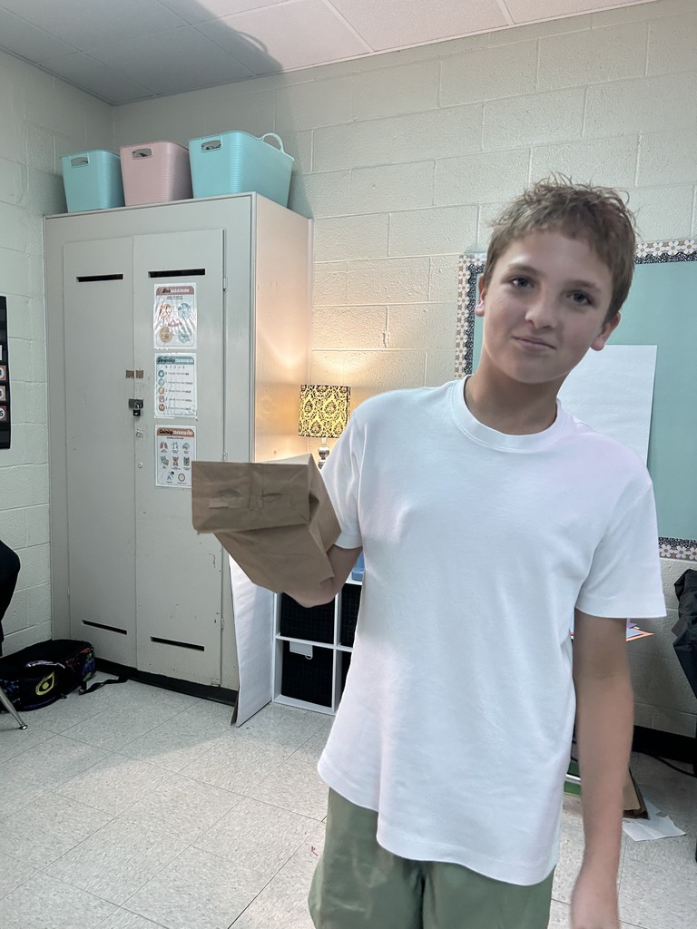 Students showing off their projects