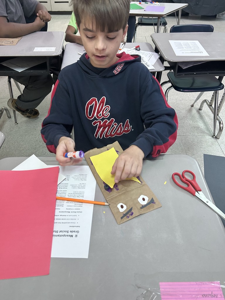 Student working on project