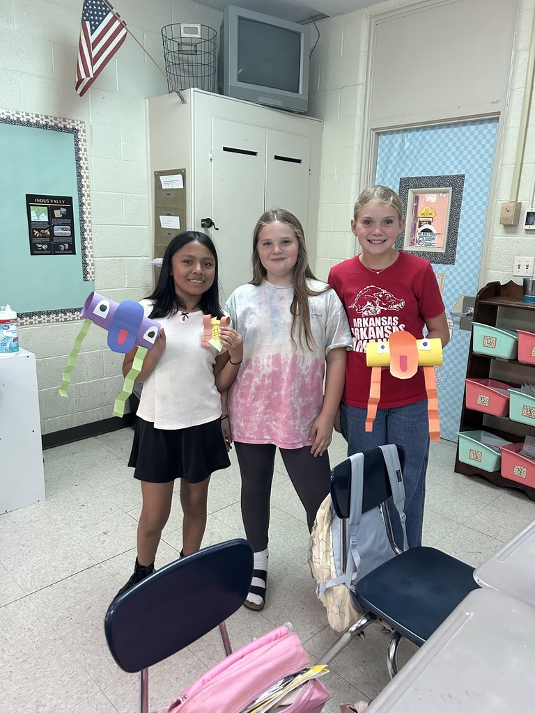 Students showing off their projects