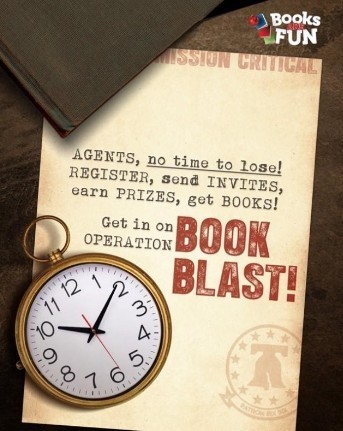 book blast promotional sign