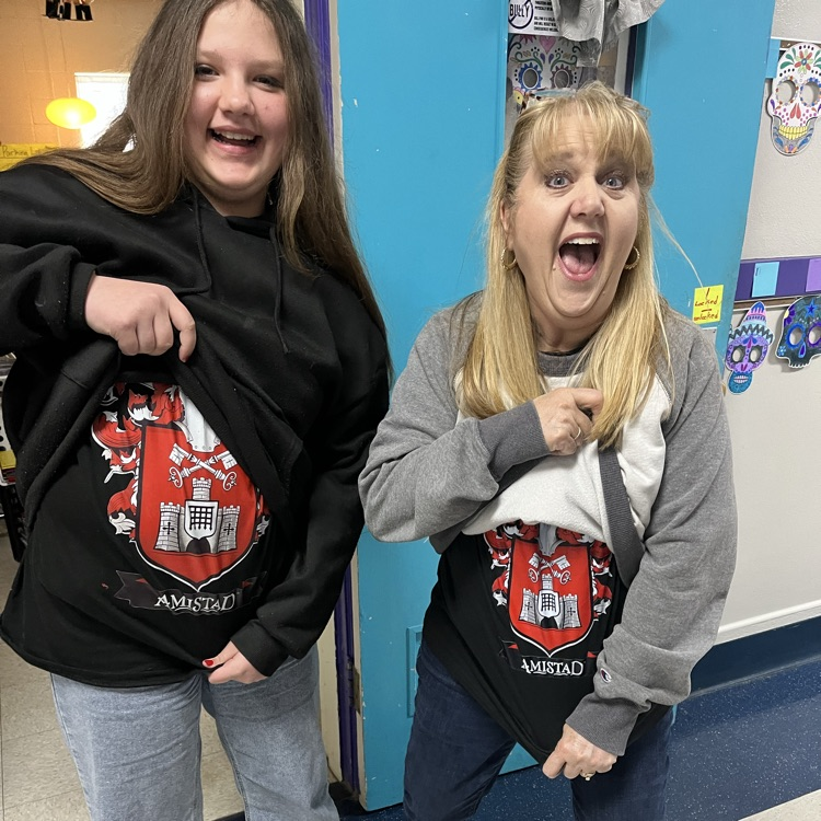 student and teacher matching in Amistad house shirt