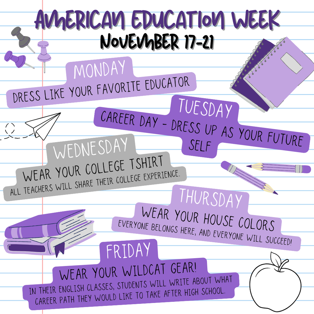 November 17-21 American Education Week spirit days