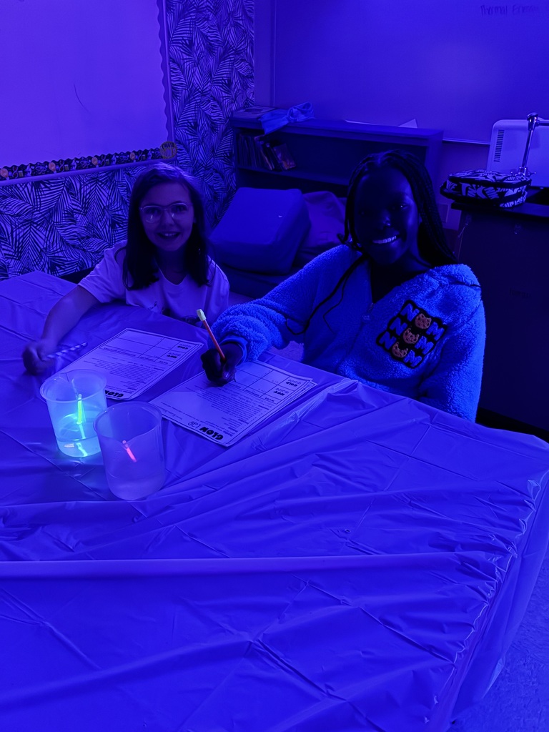 students during glow activity