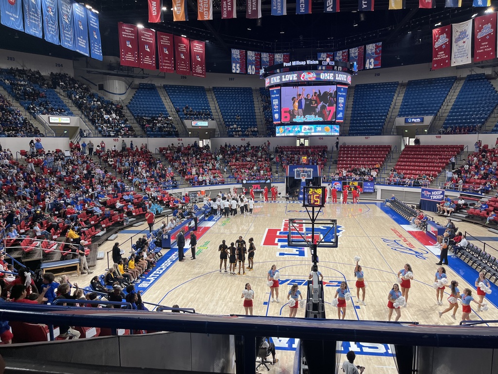 Students from Murmil Education Center attend LA Tech’s Education Day. They watch a basketball game in a lively, festive arena and tour the campus with members of the admissions team. The students participate in activities, learn about academic programs, and enjoy an engaging, upbeat environment.