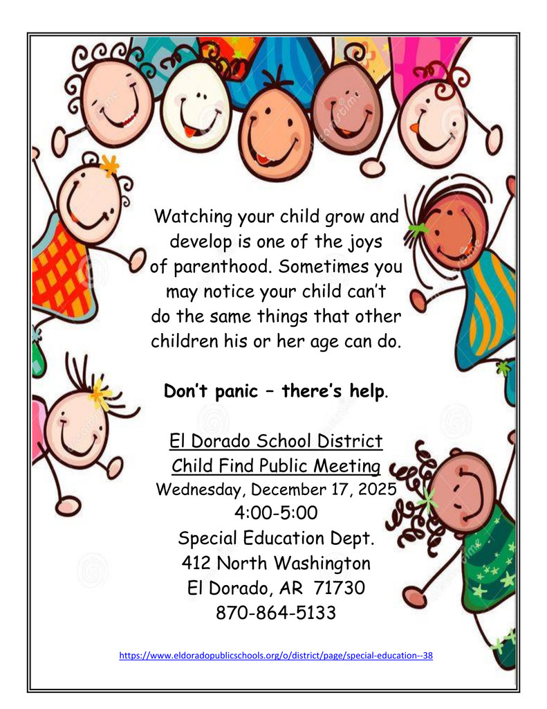 child find meeting - december 17th from 4-5pm
