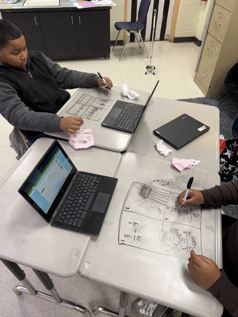 Students working on tables