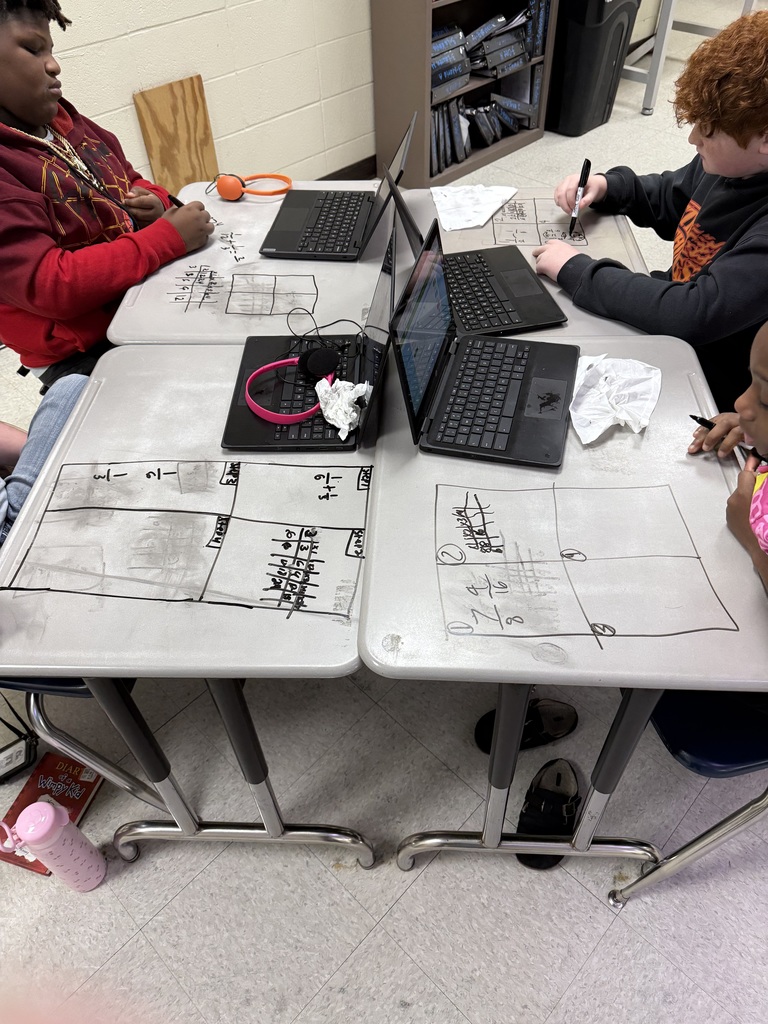 Students working on tables