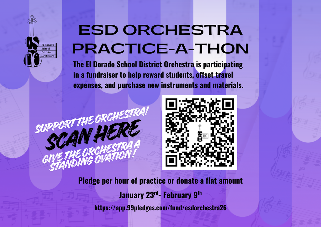 ESD Orchestra Practice-A-Thon flyer
