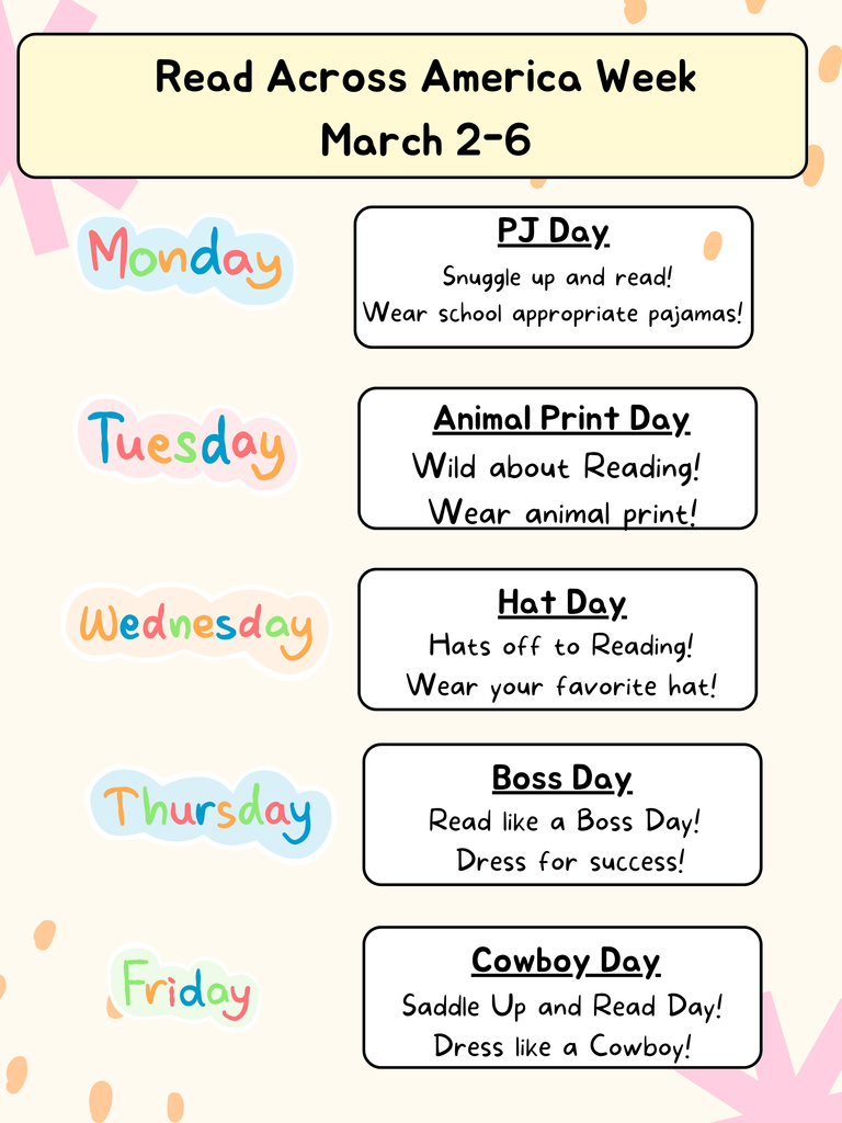 Read Across America Dress Up Days