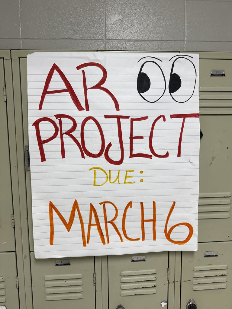 AR Projects are due March 6th