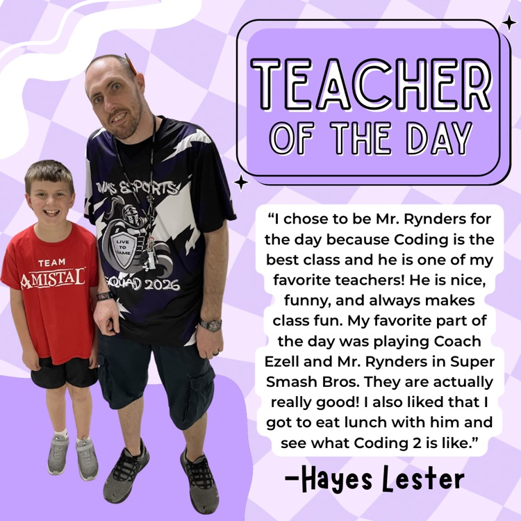 Hayes Lester as teacher of the day