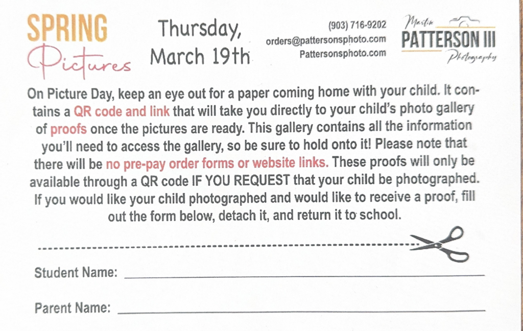 spring pictures permission slip
