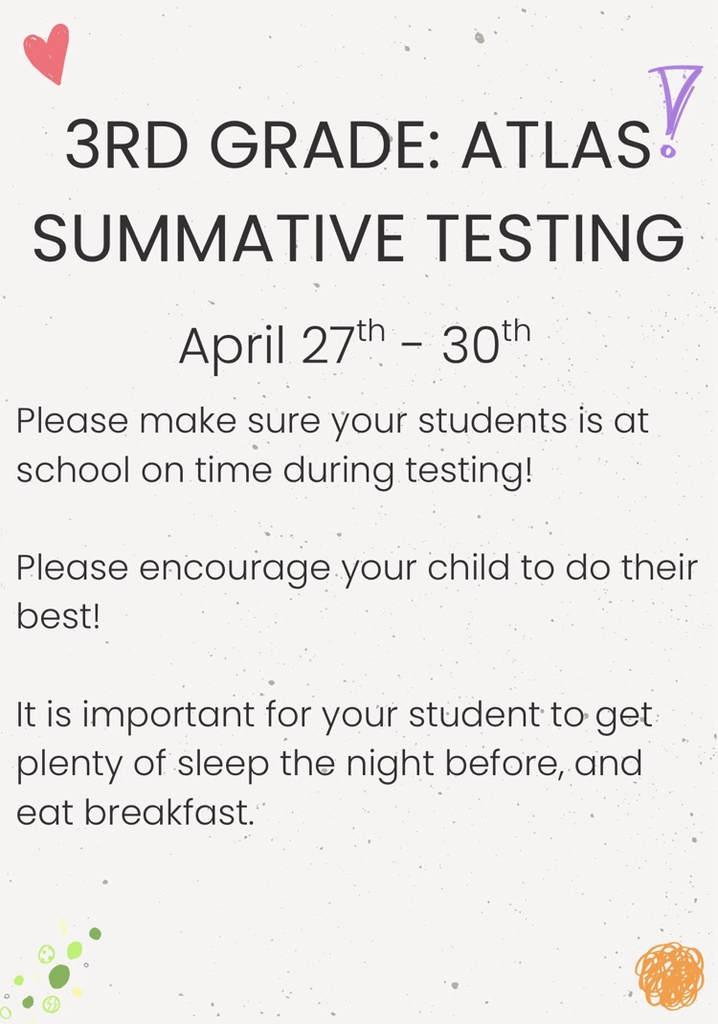 3rd grade reminders