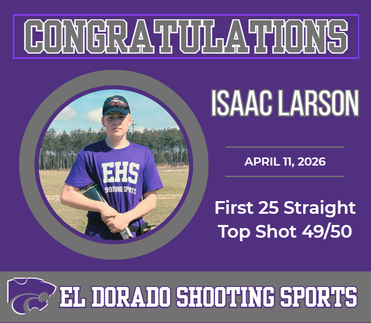 Isaac Larson First 25 straight in shooting sports