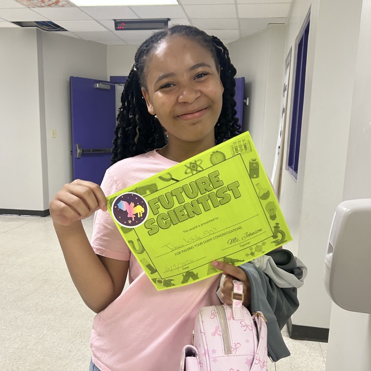 Jalexia White certificate of 90% on exam