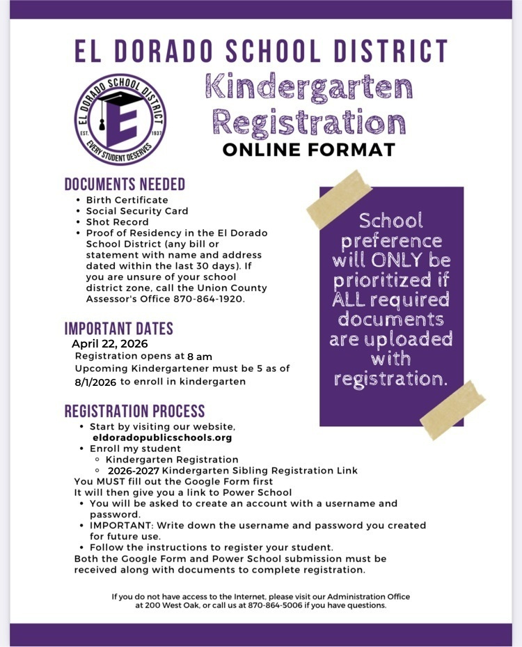 kindergarten registration instructions and required documents explained- registration begins april 22, 2026