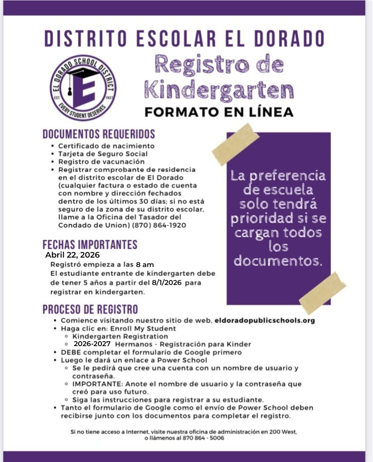 document translated to spanish - kindergarten registration instructions and required documents explained- registration begins april 22, 2026