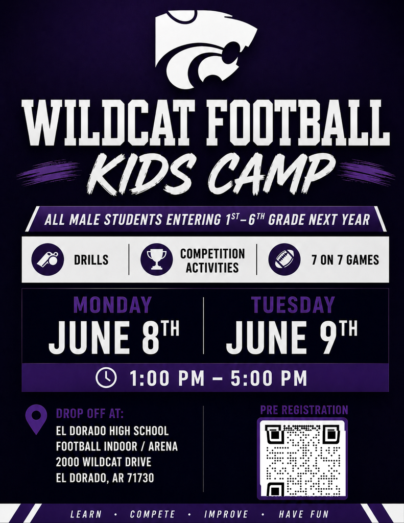 Wildcat Football Kids Camp June 8th & 9th
