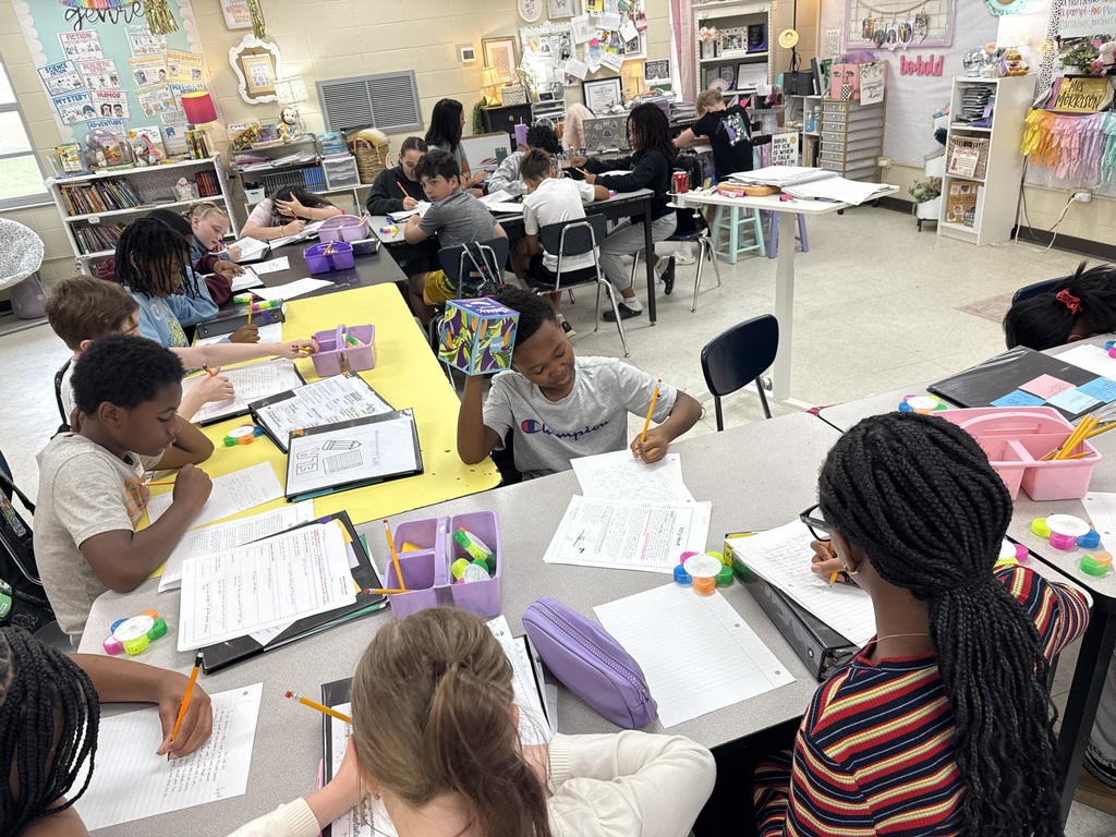 Students working