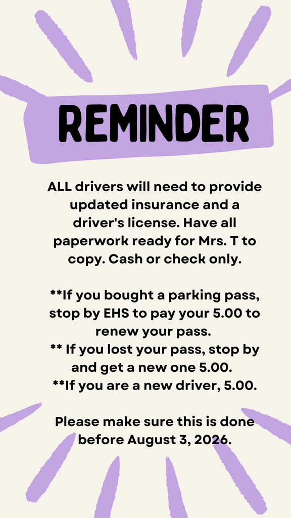 Parking pass reminder! 