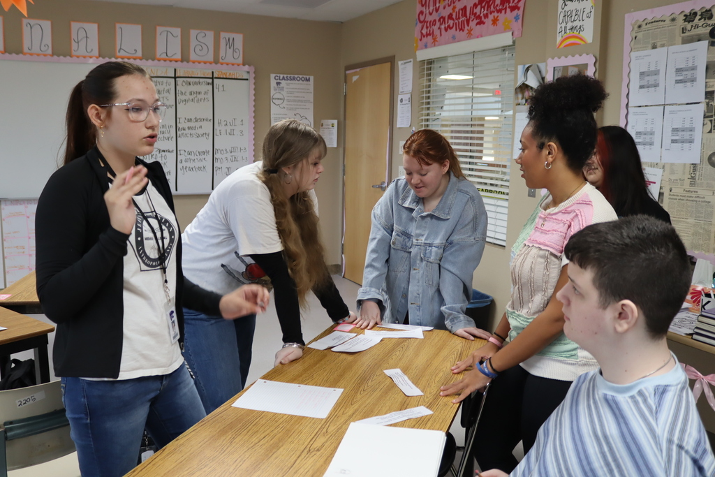 students working in group project