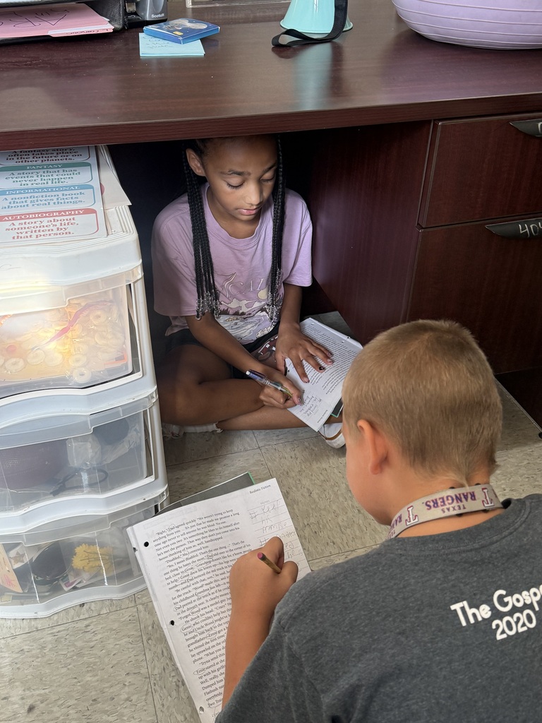 Students reading in different places in the classroom