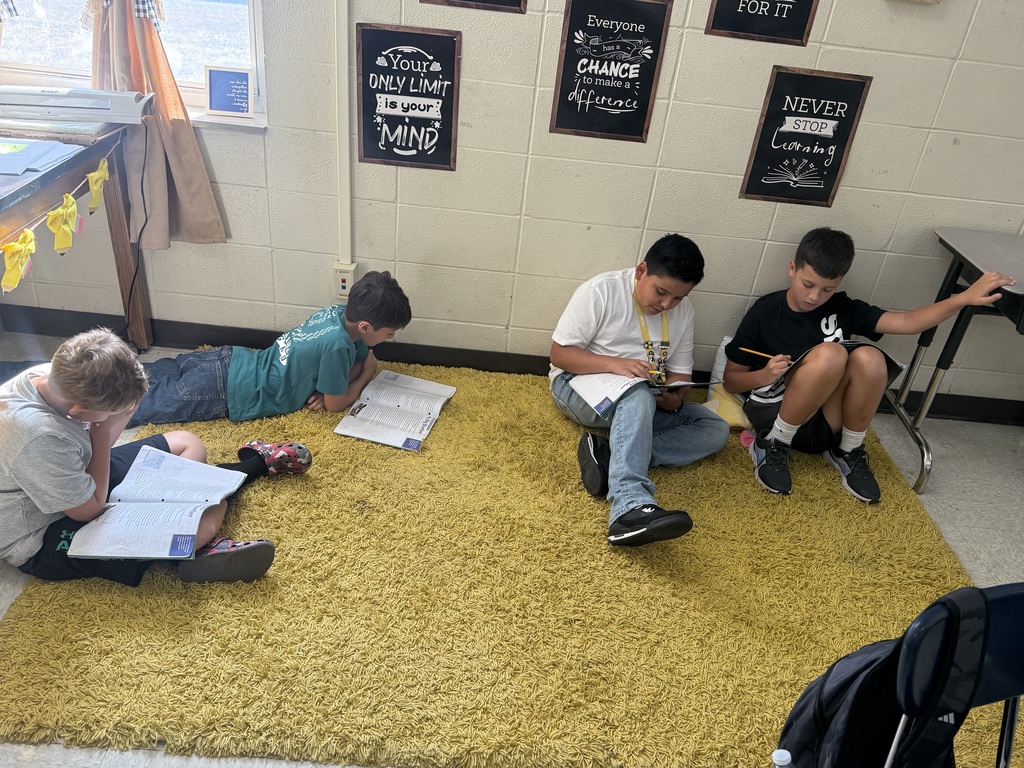 Students reading in different places in the classroom