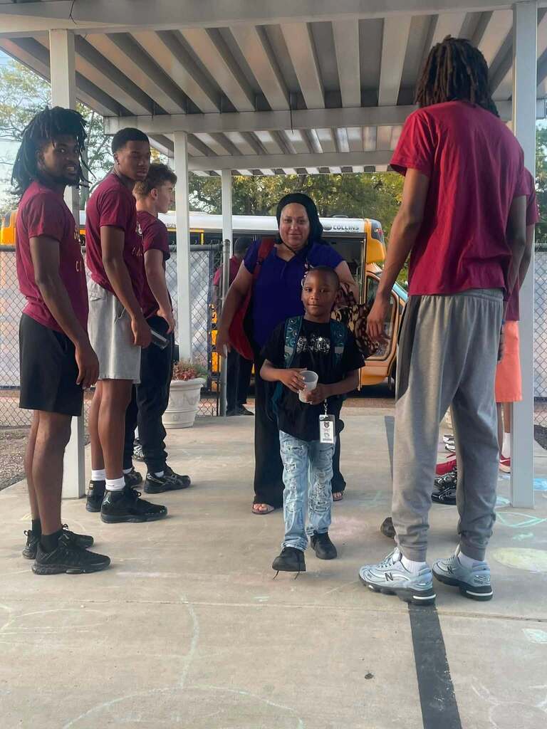 stars greeting students