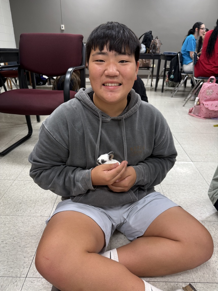 Lennox with bunny